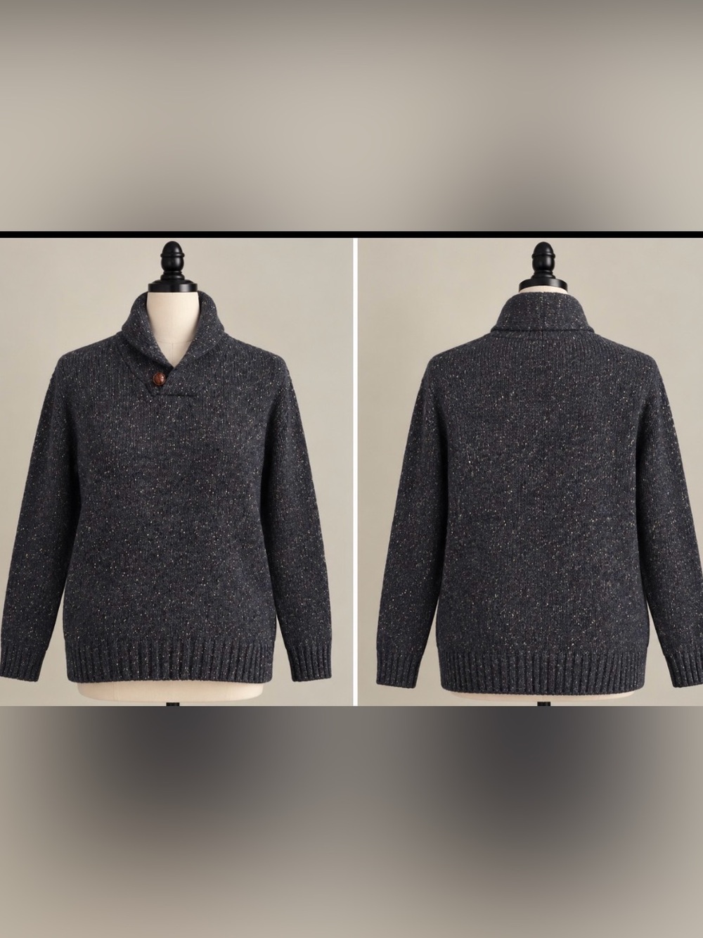Unisex Navy Speckled Irish Sweater